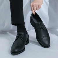 Chaussures Oxford en cuir véritable pour hommes, robe classique de bureau pointue