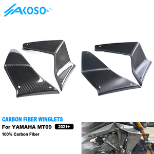 Akoso 100% đầy đủ sợi carbon winglets xe máy bên spoilers cố định winglet fairing cho <span class=keywords><strong>Yamaha</strong></span> MT09 fz09 2021- 2024 - Product Image 1