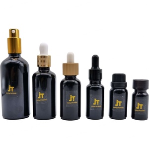 Botella de Vidrio Negra para Aceite Cosmético de 5ml, 10ml, 15ml, 20ml, 30ml, 50ml, 100ml, con Tapón Cuentagotas Personalizable - Product Image 2
