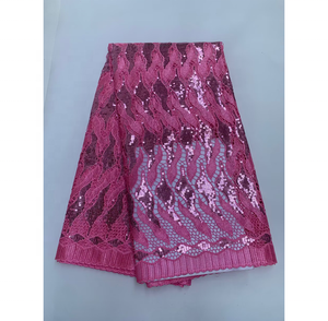 Tissu en dentelle guipure africaine à prix de gros, très vendu, brodé de sequins argentés pour <span class=keywords><strong>robe</strong></span> de soirée femme - Product Image 3