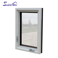 Ventana francesa diseño personalización marco de aluminio ventana abatible ventanas de manivela de aluminio con rejilla