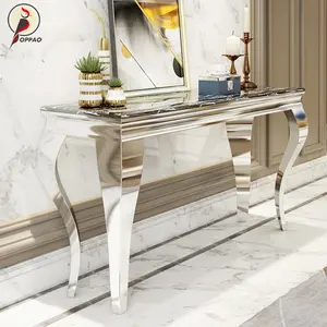 Oturma odası mobilya lüks tarzı konsol masa barok tarzı masif paslanmaz çelik giriş masaları mermer masa koridor masası