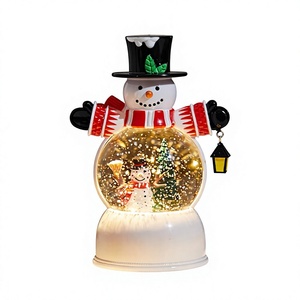 Lanterne à eau musicale écologique de style européen, petite, avec Père Noël et bonhomme de neige, veilleuse lumineuse, ornement artisanal - Product Image 6