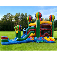 Château Gonflable Commercial avec Toboggan et Piscine à Eau pour Fêtes et Jeux de Rebond