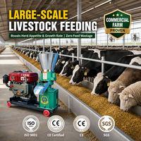 Nouveau processeur de granulés d'aliments pour animaux en métal durable, alimenté au diesel, haute productivité, 220V, matrice en cuivre, équipement d'alimentation pour volailles et bétail