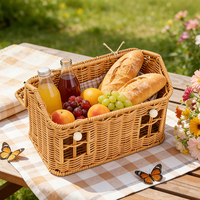 Panier cadeau en rotin synthétique tressé à la main marron, en forme de maison, en PP avec métal, idéal pour la maison, le bureau et les jouets d'enfants – Vente chaude
