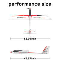 Avion télécommandé planeur en EPO avec fuselage en plastique ABS profilé et envergure de 1600 mm