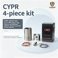 Kit complet de révision moteur diesel 4 pièces : Piston, chemise de cylindre, jeu de segments et axe de piston – Kit de composants pour la reconstruction du moteur