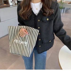 <b>Canvas</b> Lined Lunch Bag PC Material Lunch Bag Linen Bento Bag All Seasons Student Bag Customizable Closure Bag Cotton Handbag - Product Image 2