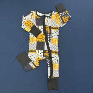 RTS 맞춤형 다양한 프린트 유기농 95% 대나무 5% 스판덱스 아기 및 유아용 지퍼 잠옷 옷 - Product Image 6