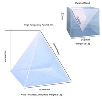 Moule en silicone pyramidal contemporain à haute transparence pour la résine époxy, idéal pour les loisirs créatifs et la décoration intérieure, respectueux de l'environnement