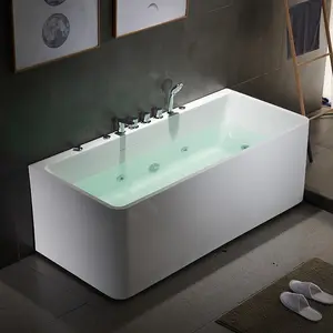 批发家用浴缸陶瓷材料水疗按摩浴缸水龙头甲板安装