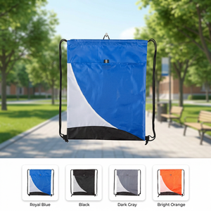 <b>Drawstring</b> <b>Backpack</b> 46cm Colorblock Cinch Sack Gym Bag Reflective Elastic Shoulder Straps Sports Hiking School Shopping 4 Colors - Product Image 1