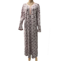 Usine en gros femmes musulmanes hiver Islam lait fibre impression longue robe maison mode arabe tenue décontractée