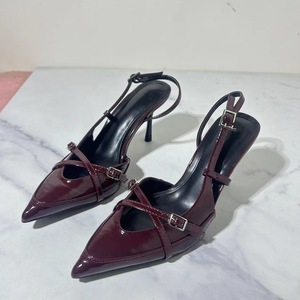 Zapatos de Tacón para Mujer, Sandalias con Tira en el Talón, Punta Puntiaguda, Tacones de Lujo 2025 para Damas - Product Image 3
