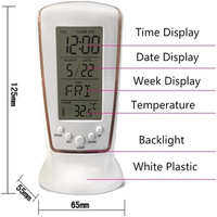 LCD Snooze Lumière Fonction Silicone Étui Souple Maison Réveil Matin Réveil Réveil