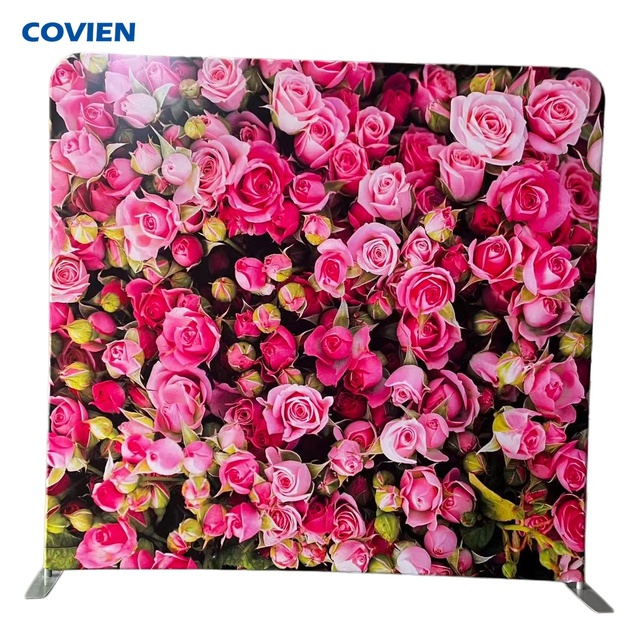 Aluminum Frame Tension Fabric Photo Booth Backdrop Custom Printed Double Side Background Wall for Party Exhibition