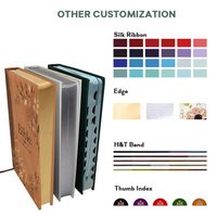 Bible personnalisée en cuir PU, papier 30 g/m², impression offset A4, fabricant professionnel, bordure dorée, livre biblique original
