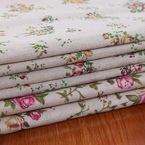 أريكة ستائر مصنوعة يدويًا مصنوعة يدويًا من نسيج الكتان والقطن المطبوع على شكل وردة للحديقة - Product Image 2