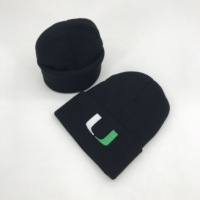Nouveau bonnet de sécurité en gros, style Y2K, en tricot noir avec lettres brodées personnalisées, motif camouflage à carreaux et nœuds, 100% acrylique