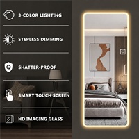 Miroir mural intelligent LED sur mesure, grand format, moderne, avec écran tactile, pour salle de bain d'hôtel