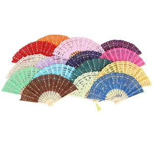 Abanico <span class=keywords><strong>de</strong></span> Encaje Blanco Retro Vintage Elegante <span class=keywords><strong>para</strong></span> Mujer, Abanico <span class=keywords><strong>de</strong></span> Boda <span class=keywords><strong>de</strong></span> Bambú y <span class=keywords><strong>Algodón</strong></span> Hecho a Mano con Decoración Pintada - Product Image 4