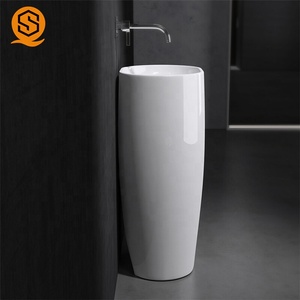 Mars Expo lavabo autoportant, <span class=keywords><strong>pierre</strong></span> artificielle lavabo sur colonne - Product Image 3