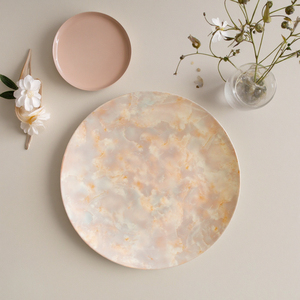 Bộ đồ ăn bằng gốm sứ cao cấp, thân thiện với môi trường, hiệu ứng đá cẩm thạch hồng sang trọng, dùng cho nhà hàng - Product Image 6