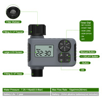 Contrôleur de minuterie d'arrosage d'irrigation intelligent automatique Contrôleur d'irrigation en plastique de jardin extérieur Minuterie d'eau