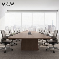 M&W Mobilier de bureau : Table de conférence extensible moderne en placage pour 20 personnes, idéale pour les salles de réunion scolaires