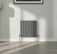 Radiateur ovale horizontal gris anthracite, design moderne, décoratif, luxueux