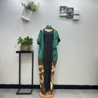 Nouvelle Robe BouBou Ethnique Ample et Respirante avec Diamants Thermocollés, Imprimé Africain Estival, Grande Taille pour Femme 2026