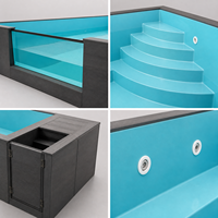 Nouvelle conception de piscine de nage hors sol de luxe de grande taille pour l'extérieur, jacuzzi, maison préfabriquée en fibre de verre, conteneur d'expédition, piscine de 40 pieds