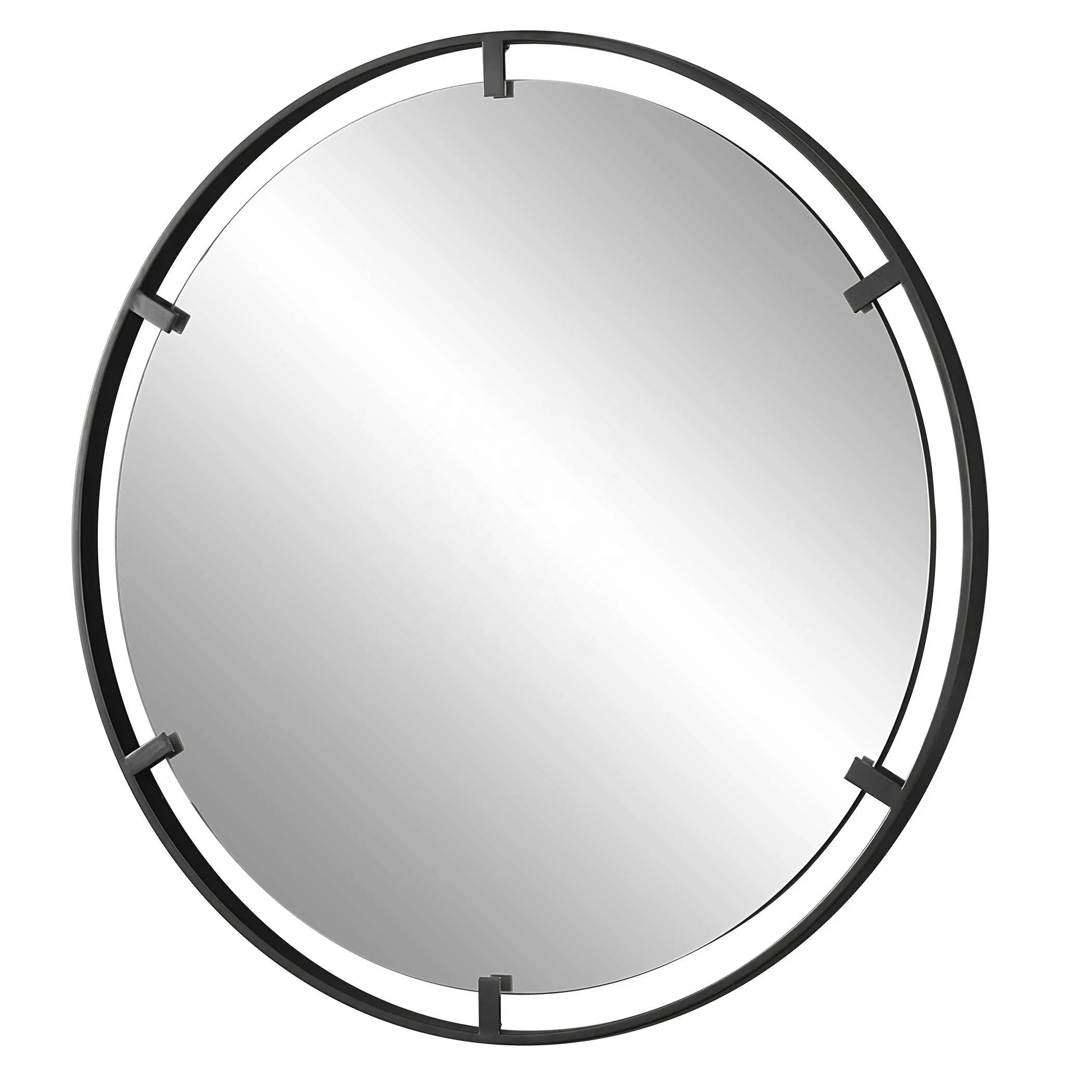 Simple design round shape black color with Metal frame Wall Mirror Decorative mirror for home style living room