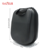 Étui personnalisable pour casque supra-auriculaire en mousse EVA, coque rigide noire compacte avec fermeture éclair et poche en filet, résistant à l'eau, portable