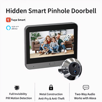 Nouvelle sonnette connectée Tuya 3MP WIFI avec détection de mouvement PIR large, interphone bidirectionnel, compatible Alexa et Google, et écran LCD 4,3 pouces