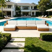 Meubles modernes en promotion : Ensembles de canapés d'extérieur modulaires en bois de teck pour patio, jardin, salon, hôtel, villa, parc
