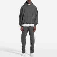 Ensemble de survêtement unisexe surdimensionné en molleton technique de coton de haute qualité, personnalisable, avec sweat à capuche et pantalon de jogging