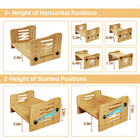 Repose-pieds réglable en bambou sous le bureau, repose-pieds ergonomique avec réglage à 7 niveaux, tabouret incliné pour la cuisine de bureau à domicile