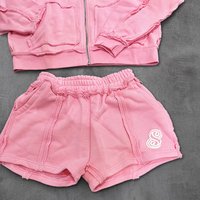 Sudadera con capucha con cremallera reversible lavada personalizada 400 Gsm algodón pesado bordado desgastado apliques diamantes de imitación sudadera con cremallera