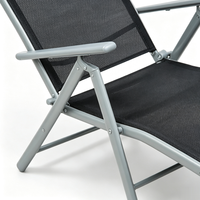 Chaise longue d'extérieur portable en métal durable, nouveau design, dossier réglable 5 positions, pliable, pour plage et hôtel