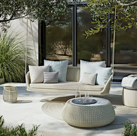 Style nordique trois pièces PE en osier rotin chaise meubles de Patio cour salon canapé combinaison pour terrasse jardin canapés