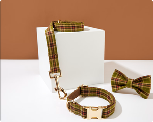 Tali hewan peliharaan bahan poliester padat antiselip, kerah Jalan anjing kisi abu-abu dengan fitur bantalan - Product Image 3