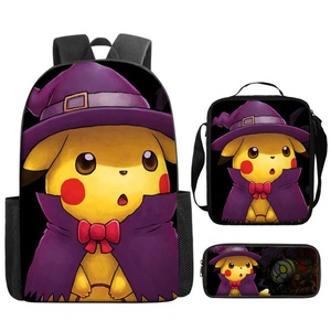 Sac à dos scolaire Pika trois pièces en tissu Oxford, motif dessin animé, nouvelle génération - Product Image 1