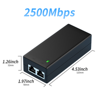 Injecteur PoE HORACO AFG2-N301 2,5 Gbit/s 30W IEEE 802.3at/af Adaptateur Plug & Play pour Caméra IP/Point d'accès sans fil DC44-57V Certifié CE/FCC