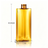 Bouteille en plastique PET carrée plate jaune ambre de 200 ml avec bouchon à clapet 24/410, emballage cosmétique pour shampoing, gel douche