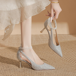 Las nuevas sandalias de tacón alto para mujer con suela delgada se pueden combinar con faldas y no cansan los pies. - Product Image 2