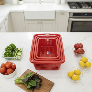 Panier en plastique PP ovale multifonctionnel et empilable, écologique, pour légumes, fruits et rangement domestique – Vente en gros Chine - Product Image 5