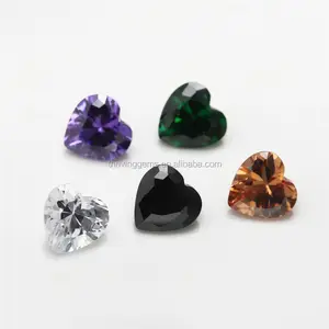 thriving gems hot sale multicolor cubic zirconia heart shape cz stone