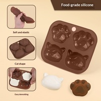 Moule en silicone en forme de patte de chat, antiadhésif, facile à démouler, outil de pâtisserie maison DIY